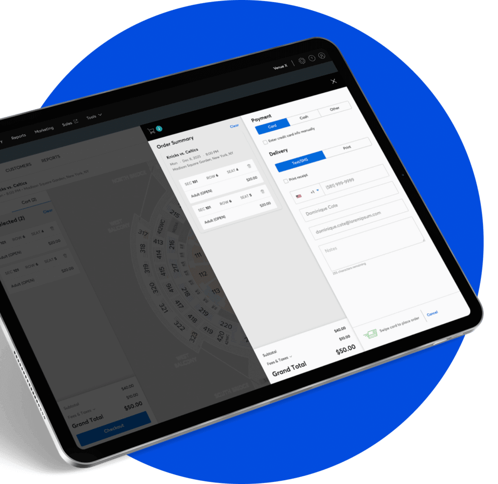 screenshot of order fulfillment on tablet 